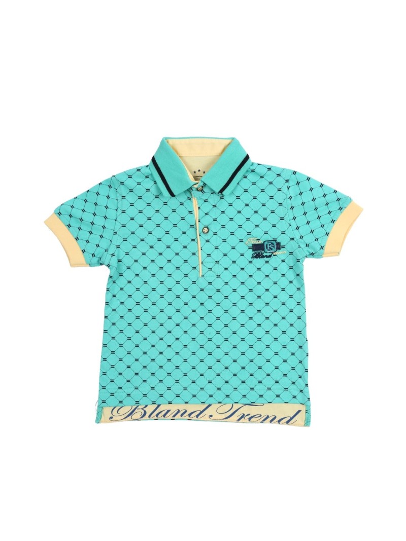 Children\'s mint-yellow polo shirt NDZ7316 - Online store - Boutique